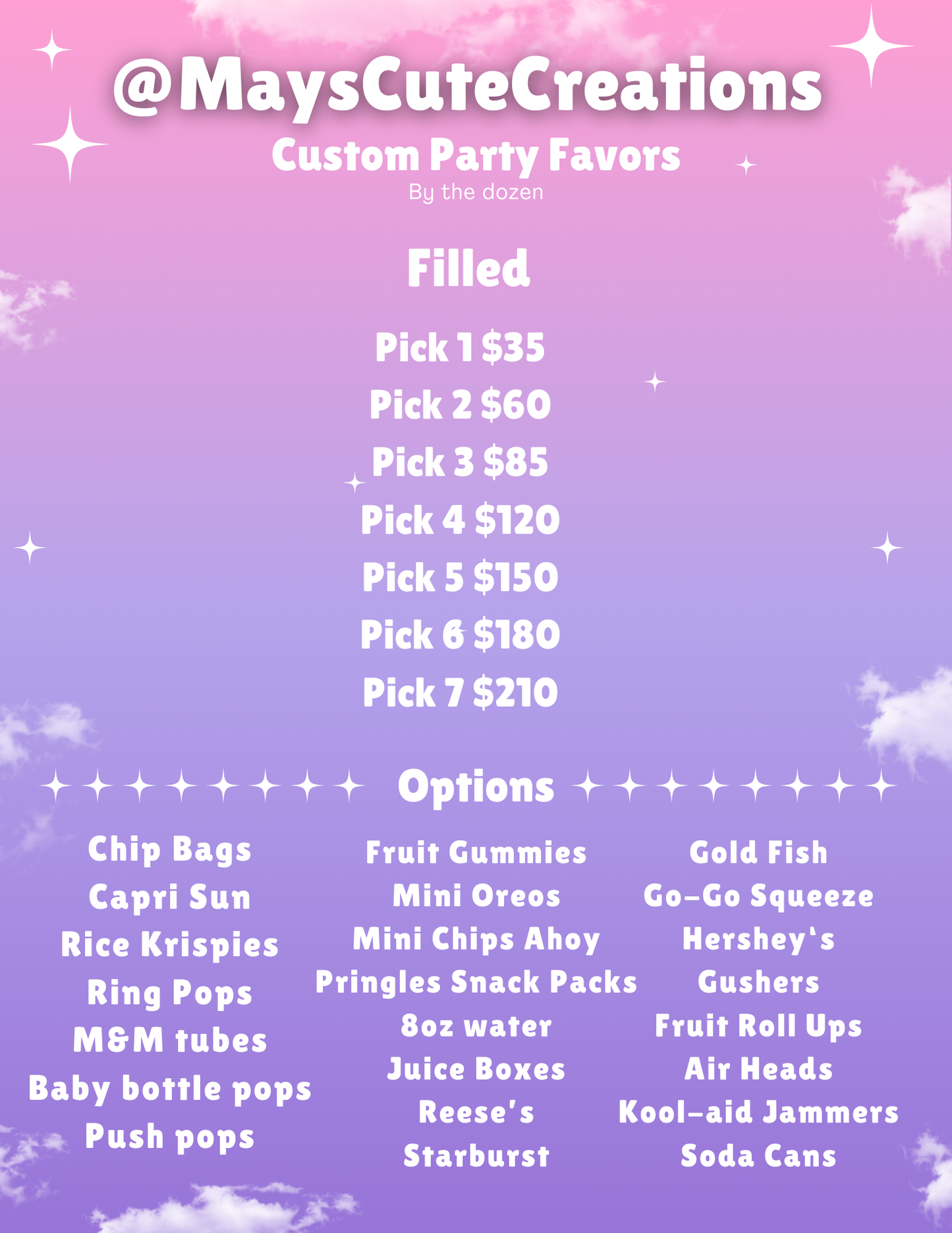 Custom Party Favors -Filled-