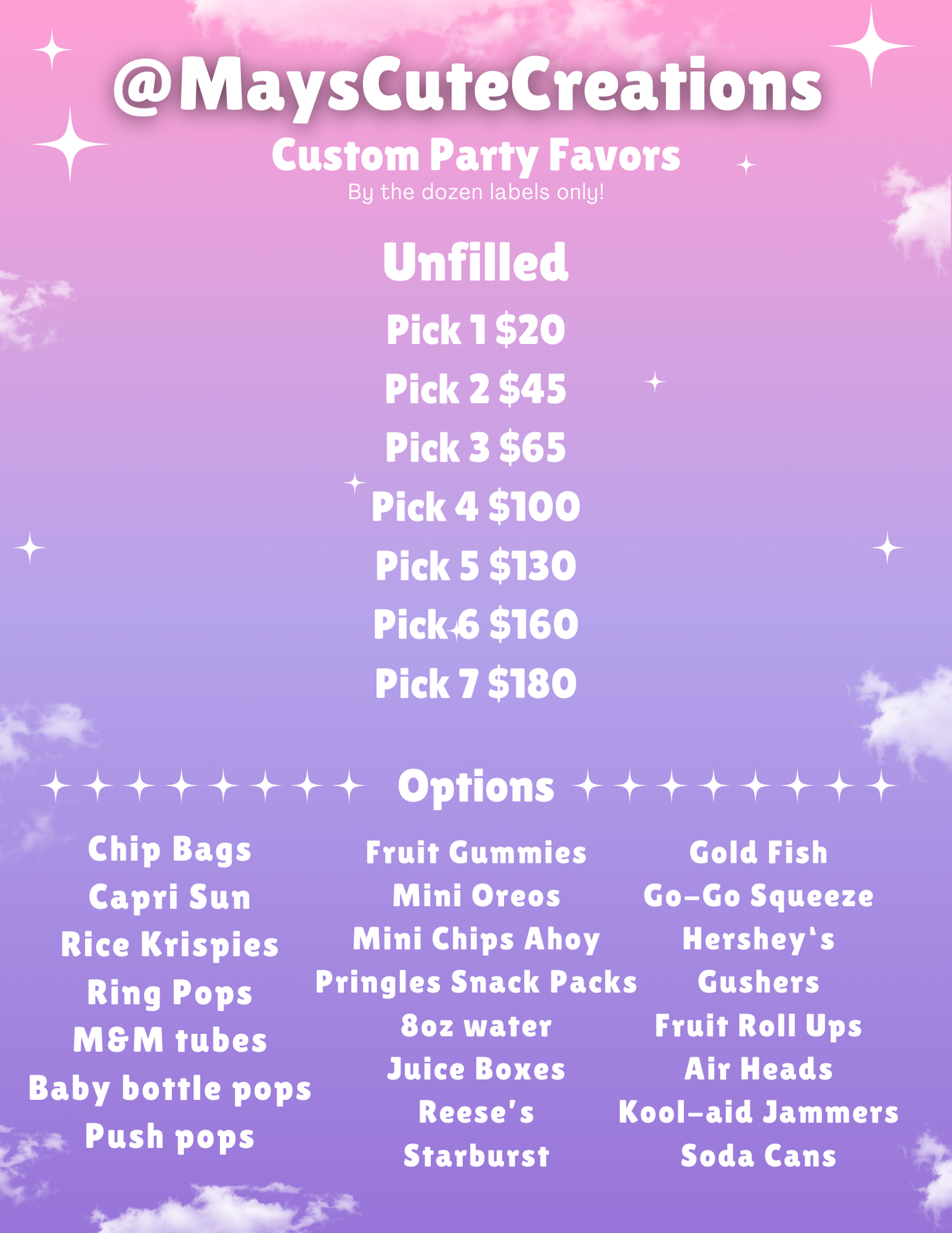 Custom Party Favors -LABELS ONLY-