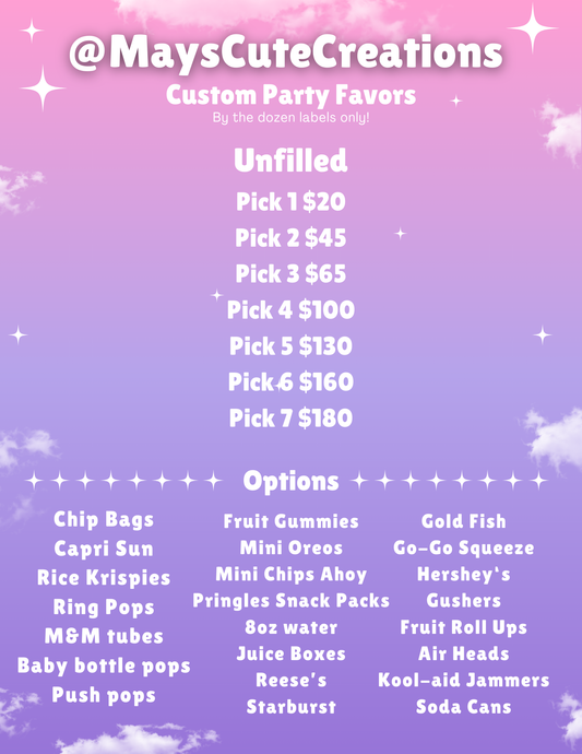 Custom Party Favors -LABELS ONLY-